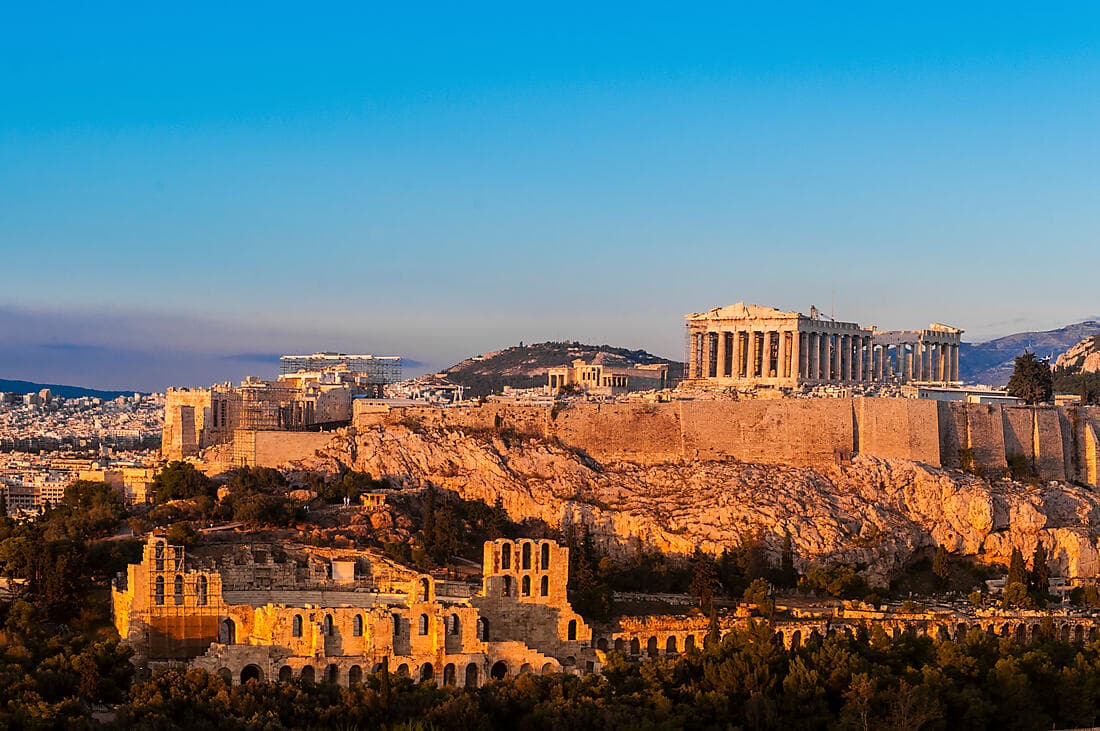 ATHENS, THE ACROPOLIS MUSEUM AND PLAKA