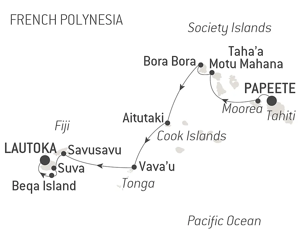 Fiji, Tonga, Cook Islands and Society Islands