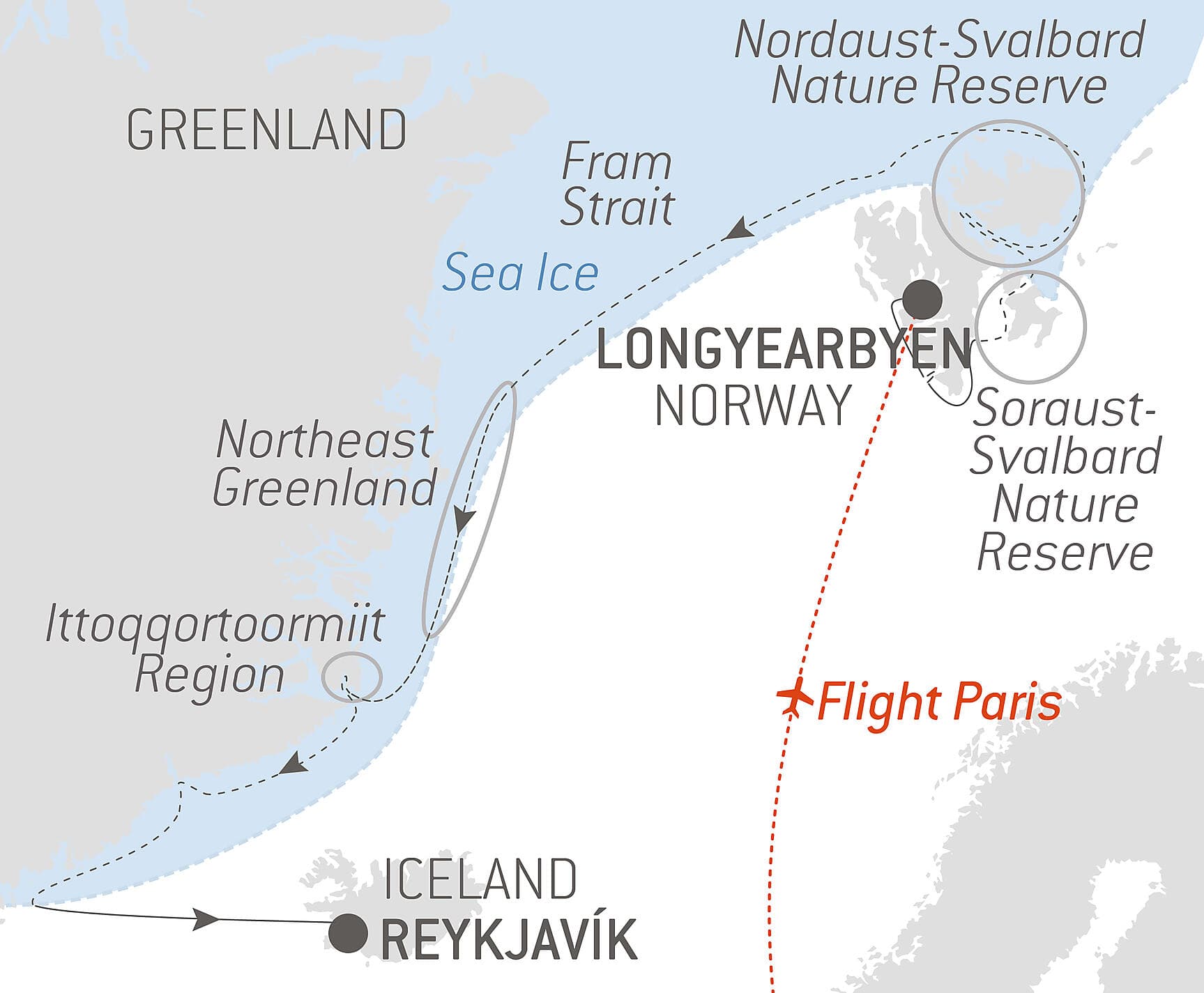 In the ice of the Arctic, from Svalbard to Greenland