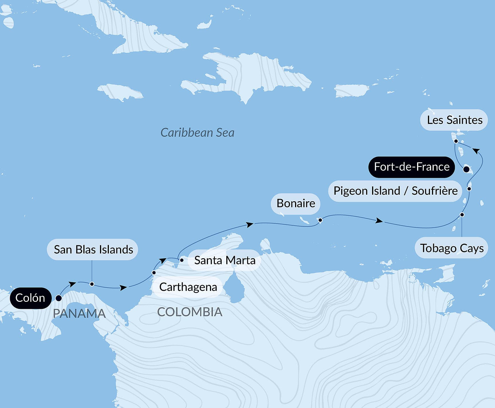 Panama, Colombia & Caribbean Islands