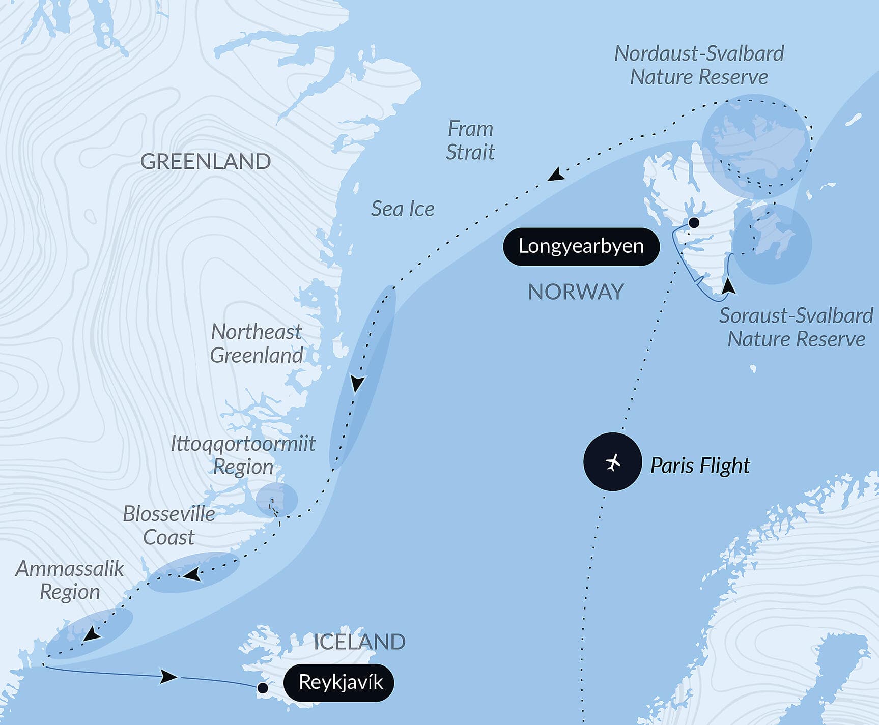 In the ice of the Arctic, from Svalbard to Greenland