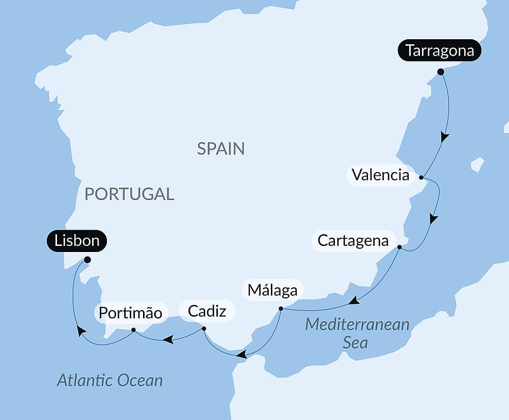 A Symphony at Sea Along the Coasts of Southern Spain and Portugal