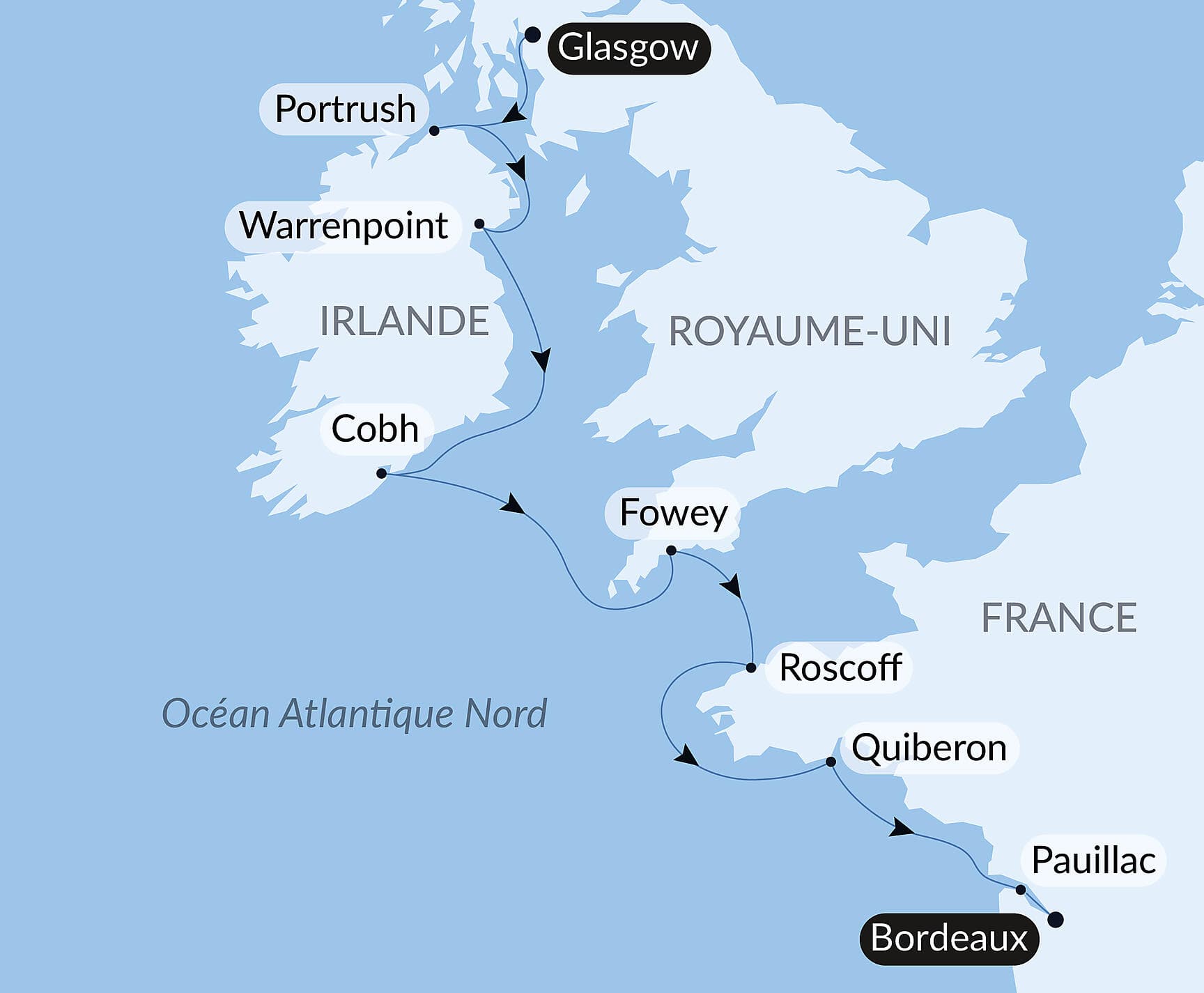From the Irish Sea to the Bay of Biscay