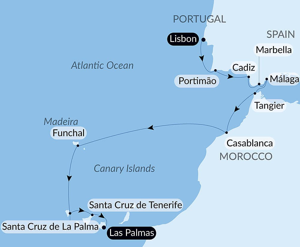 Lisbon to the Canary Islands by Sea: Spain, Morocco, & Atlantic Isles – with Smithsonian Journeys