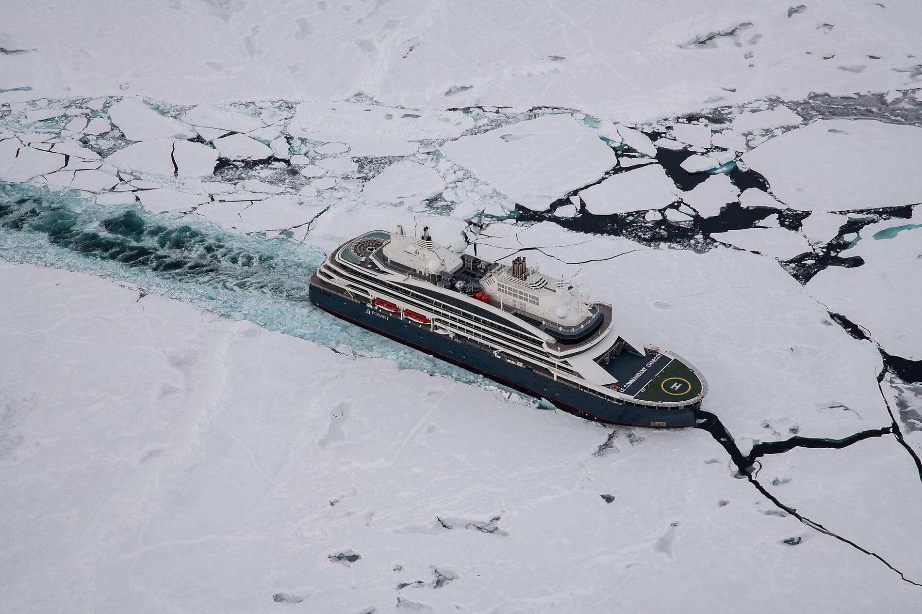 The Geographic North Pole and the east coast of Greenland  