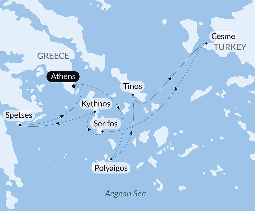 The Cyclades, in the Wake of Le Ponant null
