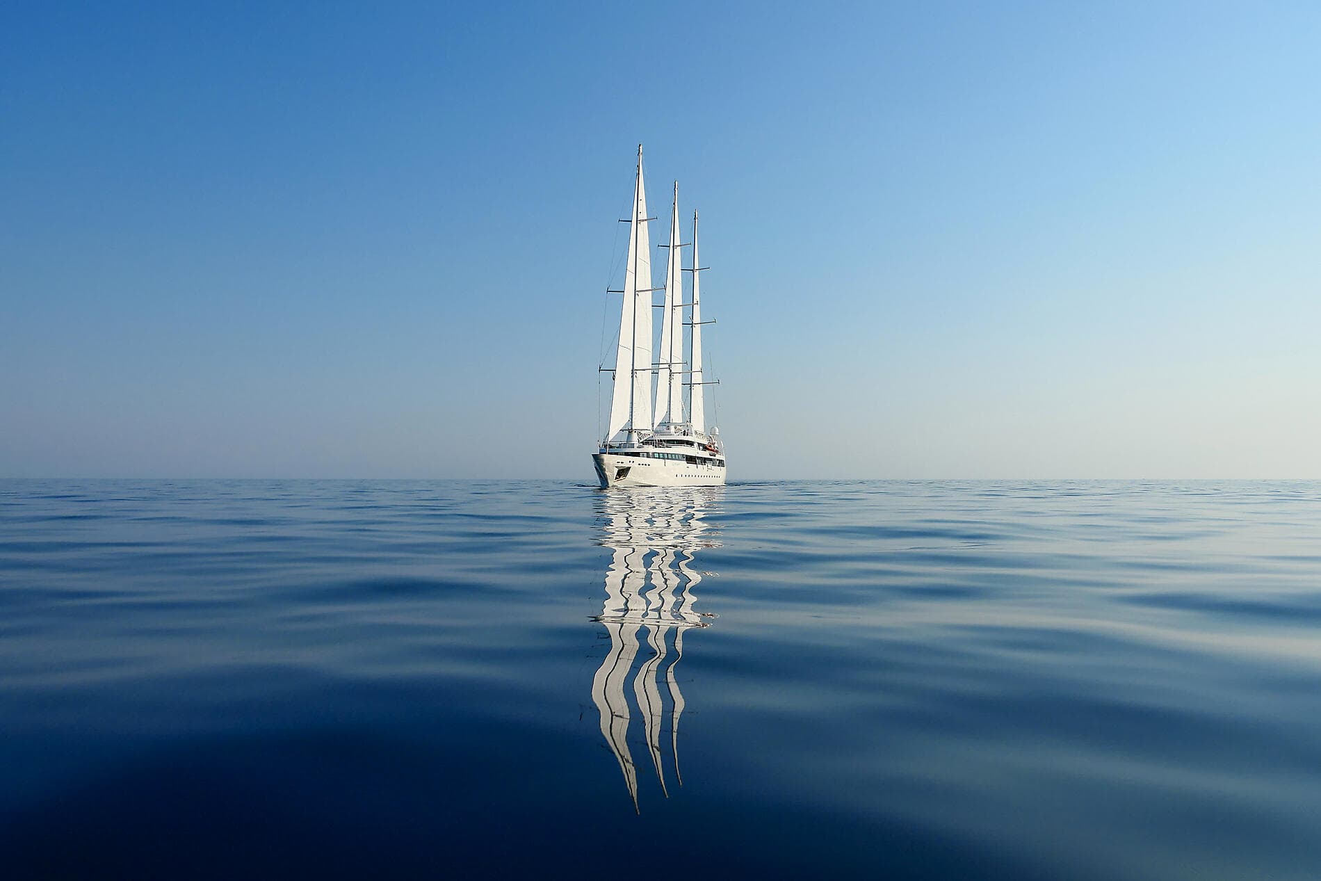 Corsican shores, under Sail Aboard Le Ponant 