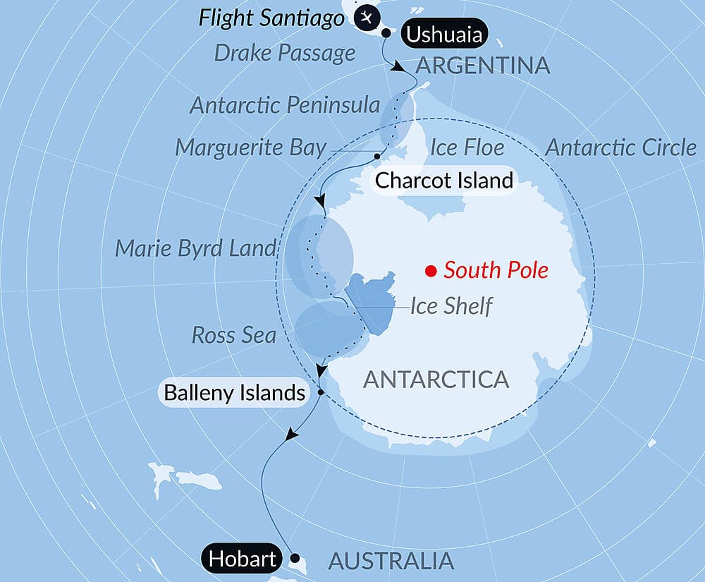 Entre deux continents, terres inexplorées occidentales d'Antarctique