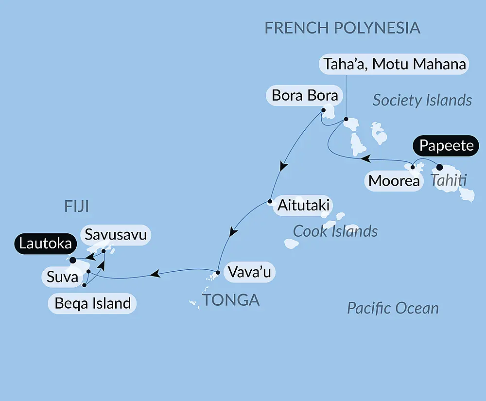 Fiji, Tonga, Cook Islands and Society Islands