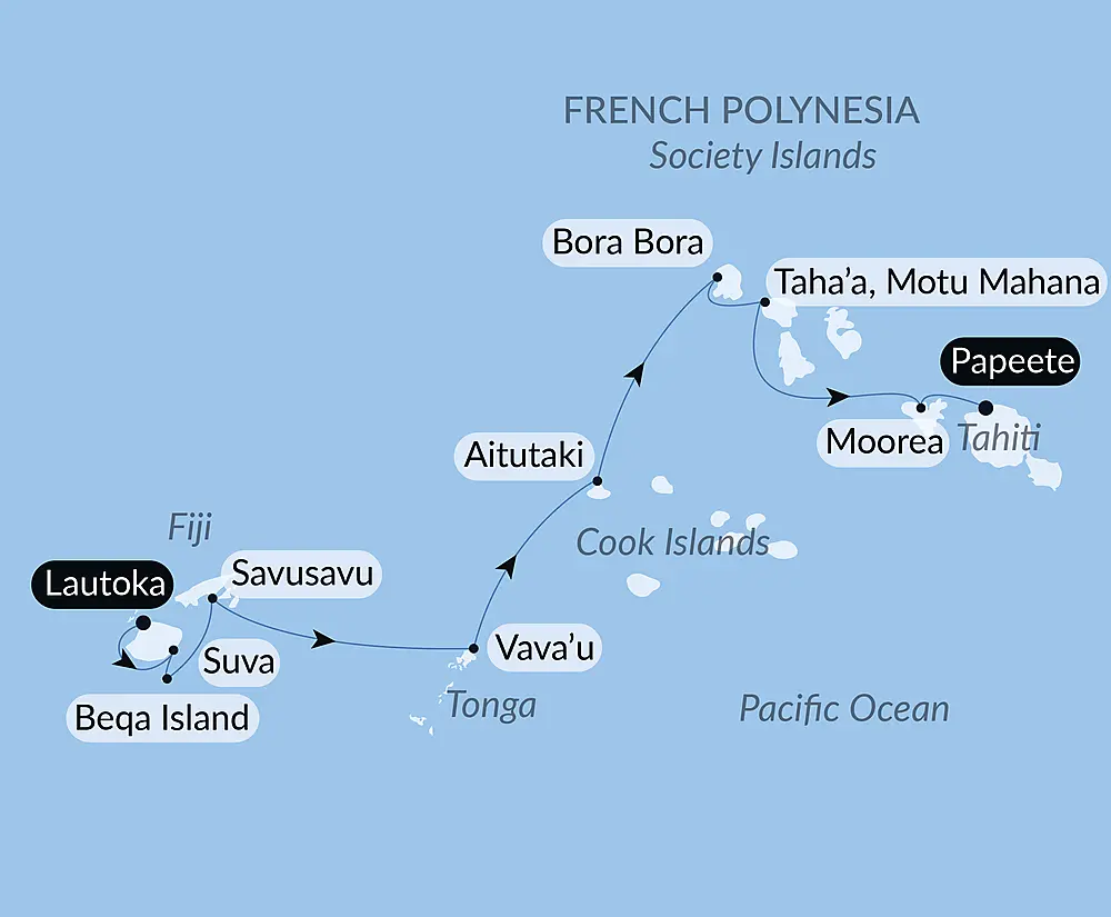 Fiji, Tonga, Cook Islands and Society Islands