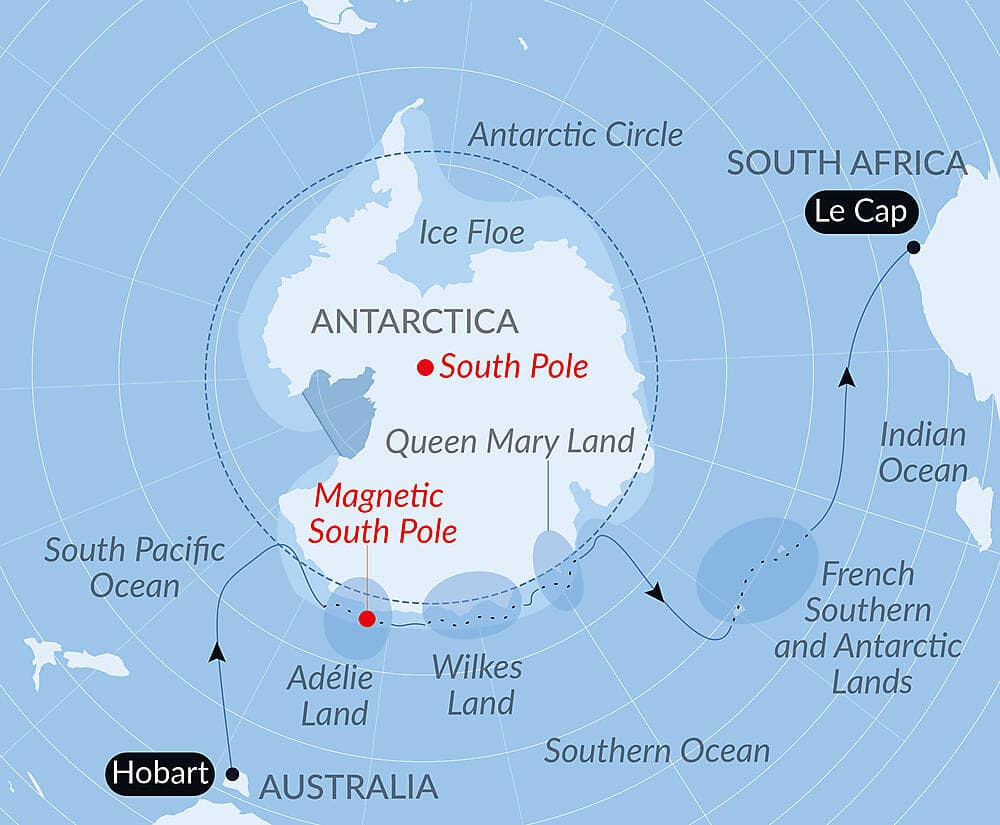 Unexplored East Antarctica & French Southern Lands